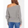 image:imageANRABESS Womens Off Shoulder Sweaters 2025 Fall Long Batwing Sleeve Loose Fit Knit Tops Casual Pullovers JumpersGray Apricot