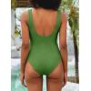 image:imageANRABESS Womens One Piece Swimsuit Square Neck Backless Solid Modest Full Coverage Ribbed Bathing Suits 2026 Summer SwimwearArmy Green