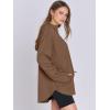 image:imageANRABESS Womens Oversized Hoodie Quarter Zip Sweatshirts 2025 Fall Winter Tunic Pullover Top Trendy Teen Girls Preppy ClothesBrown