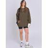 image:imageANRABESS Womens Oversized Hoodie Quarter Zip Sweatshirts 2025 Fall Winter Tunic Pullover Top Trendy Teen Girls Preppy ClothesCoffee