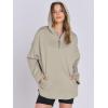 image:imageANRABESS Womens Oversized Hoodie Quarter Zip Sweatshirts 2025 Fall Winter Tunic Pullover Top Trendy Teen Girls Preppy ClothesLight Khaki