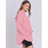 image:imageANRABESS Womens Oversized Hoodie Quarter Zip Sweatshirts 2025 Fall Winter Tunic Pullover Top Trendy Teen Girls Preppy ClothesLight Pink