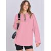 image:imageANRABESS Womens Oversized Hoodie Quarter Zip Sweatshirts 2025 Fall Winter Tunic Pullover Top Trendy Teen Girls Preppy ClothesLight Pink