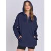 image:imageANRABESS Womens Oversized Hoodie Quarter Zip Sweatshirts 2025 Fall Winter Tunic Pullover Top Trendy Teen Girls Preppy ClothesNavy Blue