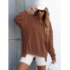 image:imageANRABESS Womens Oversized Sweatshirts Long Sleeve Tunic Shirts V Neck Loose Pullover Tops 2026 Spring Teen Girls OutfitCaramel Brown
