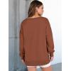 image:imageANRABESS Womens Oversized Sweatshirts Long Sleeve Tunic Shirts V Neck Loose Pullover Tops 2026 Spring Teen Girls OutfitCaramel Brown