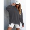 image:imageANRABESS Womens Oversized Sweatshirts Long Sleeve Tunic Shirts V Neck Loose Pullover Tops 2026 Spring Teen Girls OutfitDark Grey