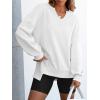 image:imageANRABESS Womens Oversized Sweatshirts Long Sleeve Tunic Shirts V Neck Loose Pullover Tops 2026 Spring Teen Girls OutfitWhite