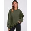 image:imageANRABESS Womens Oversized V Neck Sweatshirt Fleece Long Sleeve Hoodies Pullover Comfy Top 2026 Outfits Teen Preppy ClothesArmy Green