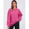 image:imageANRABESS Womens Oversized V Neck Sweatshirt Fleece Long Sleeve Hoodies Pullover Comfy Top 2026 Outfits Teen Preppy ClothesHot Pink