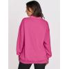 image:imageANRABESS Womens Oversized V Neck Sweatshirt Fleece Long Sleeve Hoodies Pullover Comfy Top 2026 Outfits Teen Preppy ClothesHot Pink