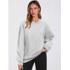 image:imageANRABESS Womens Oversized V Neck Sweatshirt Fleece Long Sleeve Hoodies Pullover Comfy Top 2026 Outfits Teen Preppy ClothesLight Gray