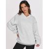 image:imageANRABESS Womens Oversized V Neck Sweatshirt Fleece Long Sleeve Hoodies Pullover Comfy Top 2026 Outfits Teen Preppy ClothesLight Gray