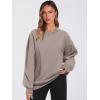 image:imageANRABESS Womens Oversized V Neck Sweatshirt Fleece Long Sleeve Hoodies Pullover Comfy Top 2026 Outfits Teen Preppy ClothesLight Khaki
