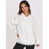image:imageANRABESS Womens Oversized V Neck Sweatshirt Fleece Long Sleeve Hoodies Pullover Comfy Top 2026 Outfits Teen Preppy ClothesWhite