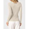 image:imageANRABESS Womens Ribbed Fitted Sweater Long Sleeve Shirts Scoop Neck Lightweight Casual Knit Slim Tops 2025 Fall OutfitsBeige