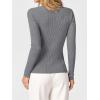 image:imageANRABESS Womens Ribbed Fitted Sweater Long Sleeve Shirts Scoop Neck Lightweight Casual Knit Slim Tops 2025 Fall OutfitsDark Gray