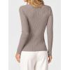 image:imageANRABESS Womens Ribbed Fitted Sweater Long Sleeve Shirts Scoop Neck Lightweight Casual Knit Slim Tops 2025 Fall OutfitsPurple Taupe