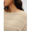 image:imageANRABESS Womens Short Sleeve Sweater Crochet Boat Neck Lightweight Business Casual Tops 2026 Summer Beach Vacation ClothesBeige