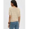 image:imageANRABESS Womens Short Sleeve Sweater Crochet Boat Neck Lightweight Business Casual Tops 2026 Summer Beach Vacation ClothesBeige