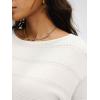 image:imageANRABESS Womens Short Sleeve Sweater Crochet Boat Neck Lightweight Business Casual Tops 2026 Summer Beach Vacation ClothesWhite