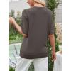 image:imageANRABESS Womens Short Sleeve Sweater Wool Blend Crewneck Lightweight Sweaters Tops Summer Spring Business Casual OutfitsDrak Taupe