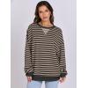 image:imageANRABESS Womens Striped Oversized Sweatshirts Crew Neck Long Sleeve Shirts Soft Color Block Pullover Top Fashion ClothingBlack Grey