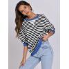 image:imageANRABESS Womens Striped Oversized Sweatshirts Crew Neck Long Sleeve Shirts Soft Color Block Pullover Top Fashion ClothingBlack White