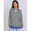 image:imageANRABESS Womens Striped Oversized Sweatshirts Crew Neck Long Sleeve Shirts Soft Color Block Pullover Top Fashion ClothingBlack White