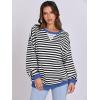 image:imageANRABESS Womens Striped Oversized Sweatshirts Crew Neck Long Sleeve Shirts Soft Color Block Pullover Top Fashion ClothingBlack White