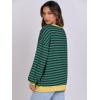 image:imageANRABESS Womens Striped Oversized Sweatshirts Crew Neck Long Sleeve Shirts Soft Color Block Pullover Top Fashion ClothingBlue Green