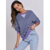 image:imageANRABESS Womens Striped Oversized Sweatshirts Crew Neck Long Sleeve Shirts Soft Color Block Pullover Top Fashion ClothingBlue Purple