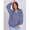 image:imageANRABESS Womens Striped Oversized Sweatshirts Crew Neck Long Sleeve Shirts Soft Color Block Pullover Top Fashion ClothingBlue Purple