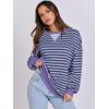 image:imageANRABESS Womens Striped Oversized Sweatshirts Crew Neck Long Sleeve Shirts Soft Color Block Pullover Top Fashion ClothingBlue Purple
