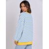 image:imageANRABESS Womens Striped Oversized Sweatshirts Crew Neck Long Sleeve Shirts Soft Color Block Pullover Top Fashion ClothingBule White