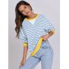 image:imageANRABESS Womens Striped Oversized Sweatshirts Crew Neck Long Sleeve Shirts Soft Color Block Pullover Top Fashion ClothingBule White