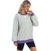 image:imageANRABESS Womens Striped Oversized Sweatshirts Crew Neck Long Sleeve Shirts Soft Color Block Pullover Top Fashion ClothingGreen Purple Yellow Stripe