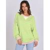 image:imageANRABESS Womens Striped Oversized Sweatshirts Crew Neck Long Sleeve Shirts Soft Color Block Pullover Top Fashion ClothingLight Yellow Green