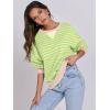 image:imageANRABESS Womens Striped Oversized Sweatshirts Crew Neck Long Sleeve Shirts Soft Color Block Pullover Top Fashion ClothingLight Yellow Green