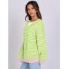 image:imageANRABESS Womens Striped Oversized Sweatshirts Crew Neck Long Sleeve Shirts Soft Color Block Pullover Top Fashion ClothingLight Yellow Green