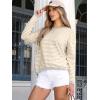 image:imageANRABESS Womens Striped Sweaters Long Sleeve Top Crewneck Color Block Casual Loose Knitted Pullover Shirts 2025 Fall OutfitsApricot White Grey
