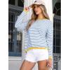 image:imageANRABESS Womens Striped Sweaters Long Sleeve Top Crewneck Color Block Casual Loose Knitted Pullover Shirts 2025 Fall OutfitsBlue White Yellow