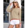 image:imageANRABESS Womens Striped Sweaters Long Sleeve Top Crewneck Color Block Casual Loose Knitted Pullover Shirts 2025 Fall OutfitsBrown White Orange