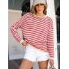 image:imageANRABESS Womens Striped Sweaters Long Sleeve Top Crewneck Color Block Casual Loose Knitted Pullover Shirts 2025 Fall OutfitsRed White Apricot