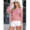 image:imageANRABESS Womens Striped Sweaters Long Sleeve Top Crewneck Color Block Casual Loose Knitted Pullover Shirts 2025 Fall OutfitsRed White Apricot