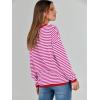 image:imageANRABESS Womens Striped Sweaters Long Sleeve Top Crewneck Color Block Casual Loose Knitted Pullover Shirts 2025 Fall OutfitsRed White Pink