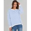 image:imageANRABESS Womens Striped Sweaters Long Sleeve Top Crewneck Color Block Casual Loose Knitted Pullover Shirts 2025 Fall OutfitsWhite Blue