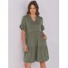 image:imageANRABESS Womens Summer Casual Dress VNeck Ruffle Sleeve Tiered Mini Dress Soft Comfy Fabric with Pockets for AllDay WearArmy Green