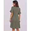 image:imageANRABESS Womens Summer Casual Dress VNeck Ruffle Sleeve Tiered Mini Dress Soft Comfy Fabric with Pockets for AllDay WearArmy Green