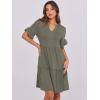 image:imageANRABESS Womens Summer Casual Dress VNeck Ruffle Sleeve Tiered Mini Dress Soft Comfy Fabric with Pockets for AllDay WearArmy Green